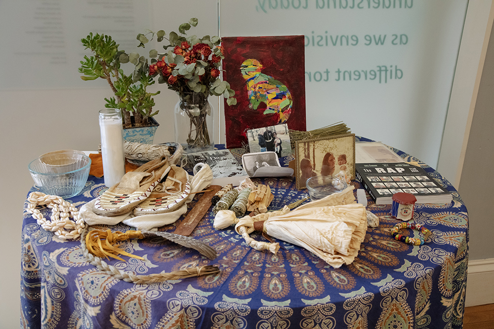 Altar with personal and significant items from all participants