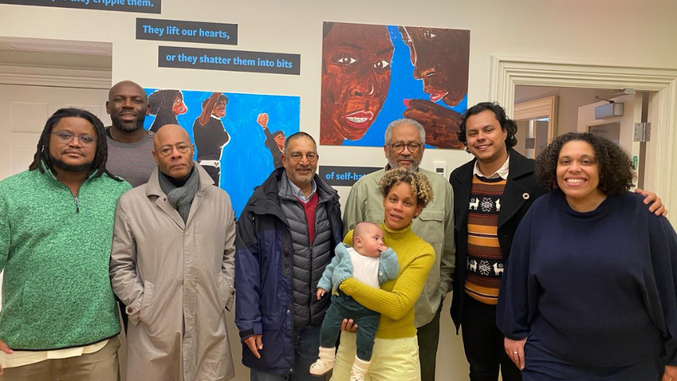 UNESCO Program Manager, Tabue Nguma, pose alongisde Brown University faculty and community members.