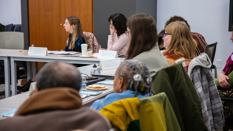 Educators from the Teach-In leaning into the conversation with our visiting scholars