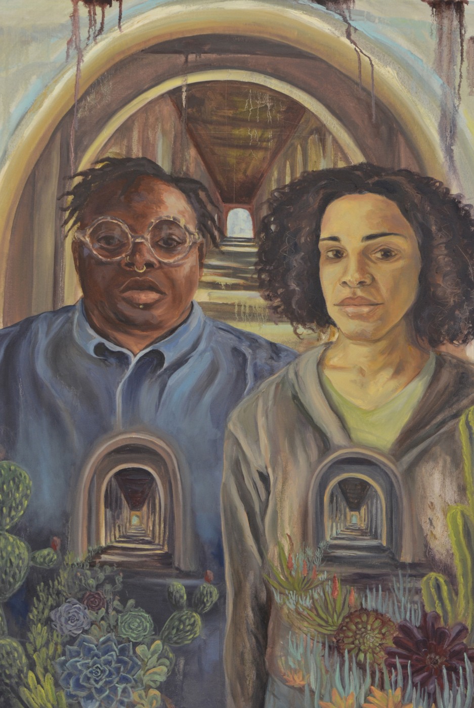 painting of two humans by dara bayer